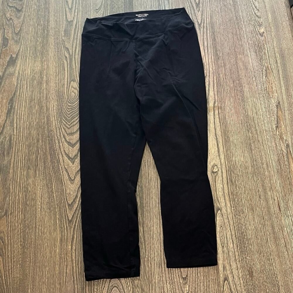 Simply Vera Vera Wang Crop Legging Pants High Rise Pull-On Stretch Black Size L